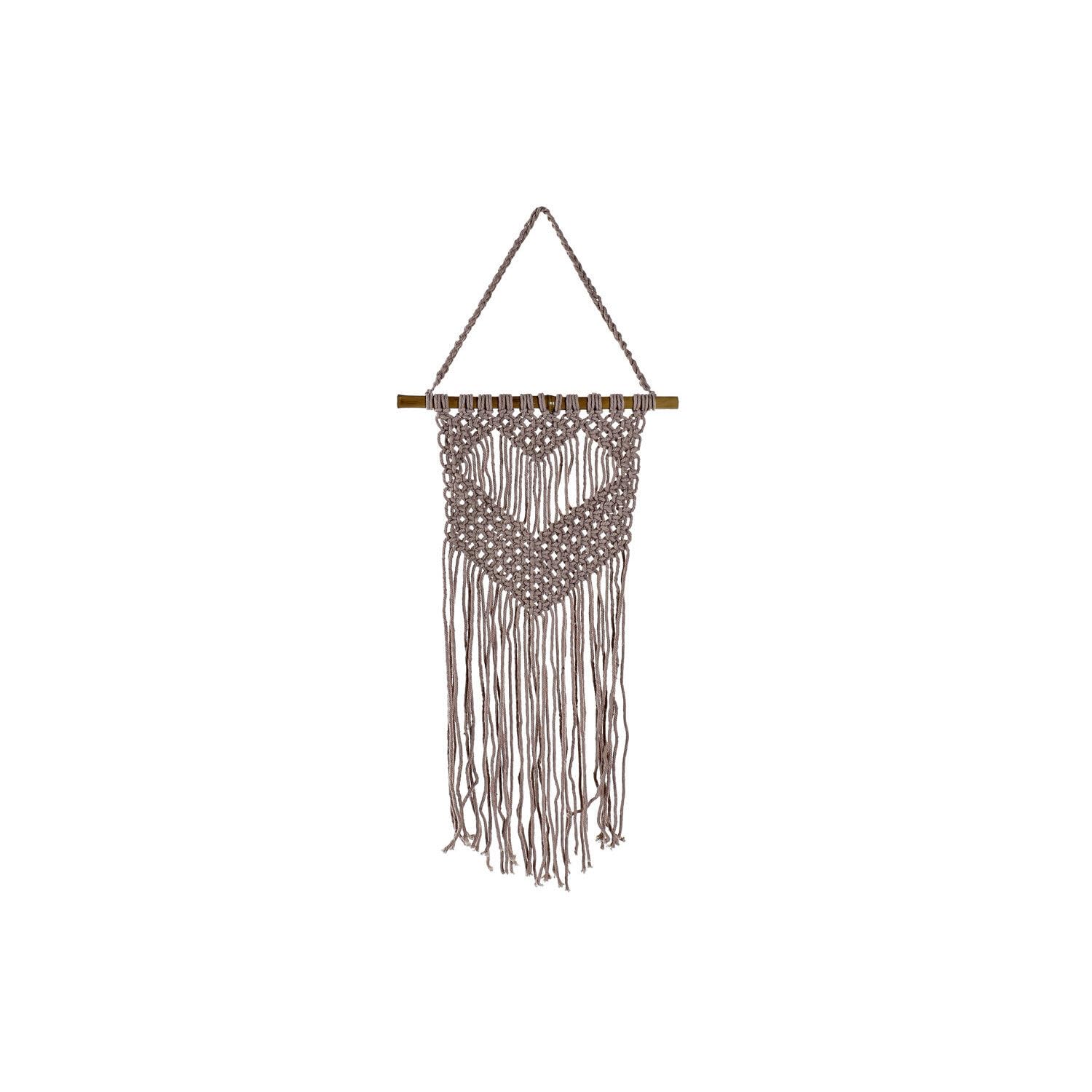 Macramé suspendu bambou coton 30x48 cm pour déco murale chambre et salon