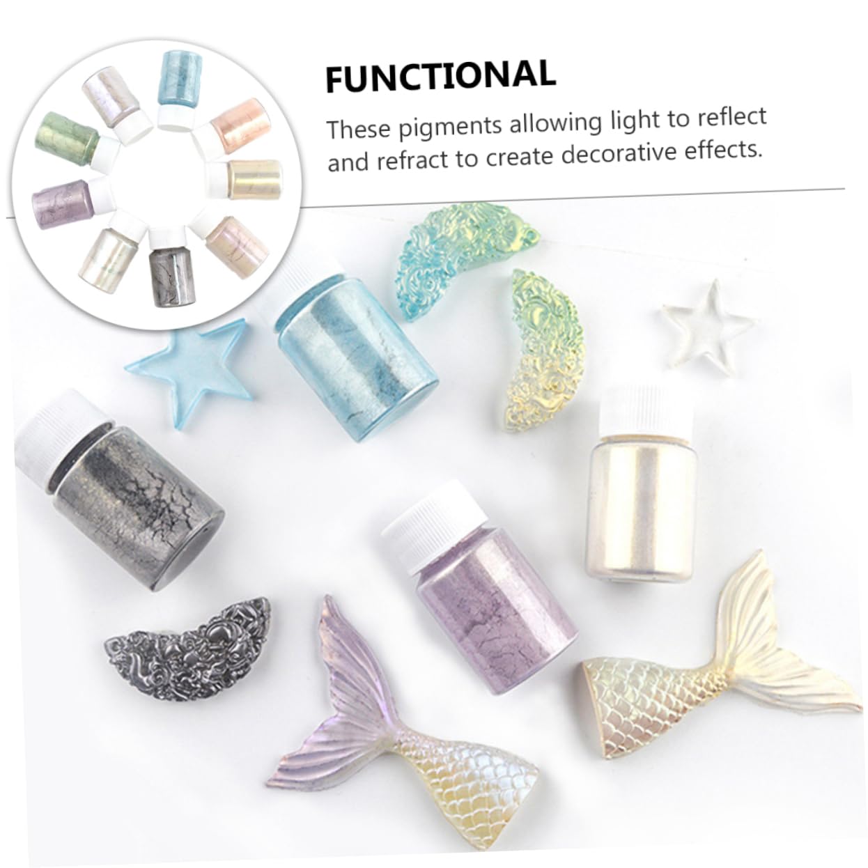 27piezas De Polvo De Mica Para Resina Epóxica Colorantes Para Manualidades y Cosméticos Pigmentos Suaves Para Jabones y De Baño