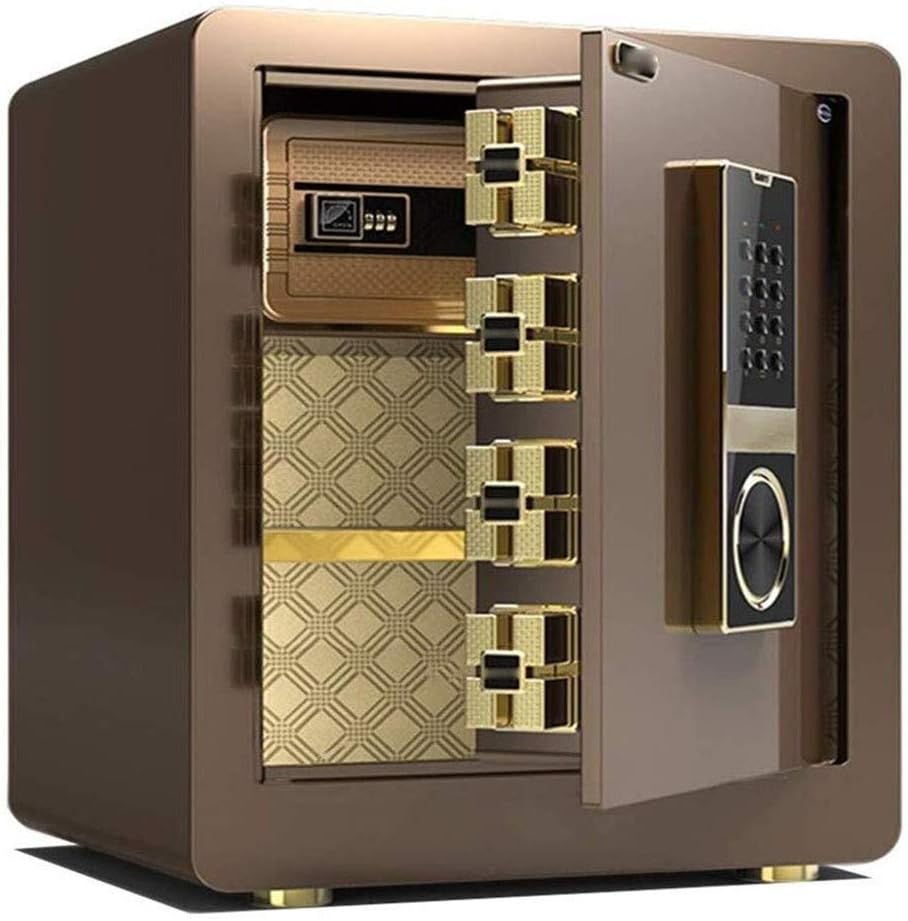 Digital Double Smart Alarm All Steel Anti-Theft Office Hotel Safes in Into The Cabinet Cash File Password Wall Mounted Fireproof with Key Box Safe