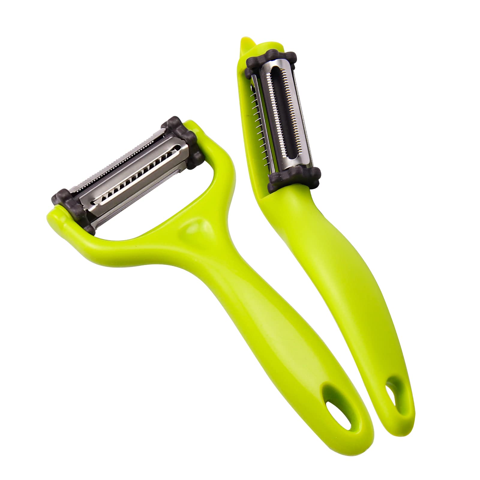 2 Pieces Multifunctional Peelers for Kitchen, COOK A FUTURE Apple,Kiwi,Fruit Slicer,Potato,Cucumber,Cabbage,Carrot,Cucumber,Zucchini,Vegetable Peeling Tool with Ergonomic Handheld & Swivel Blade