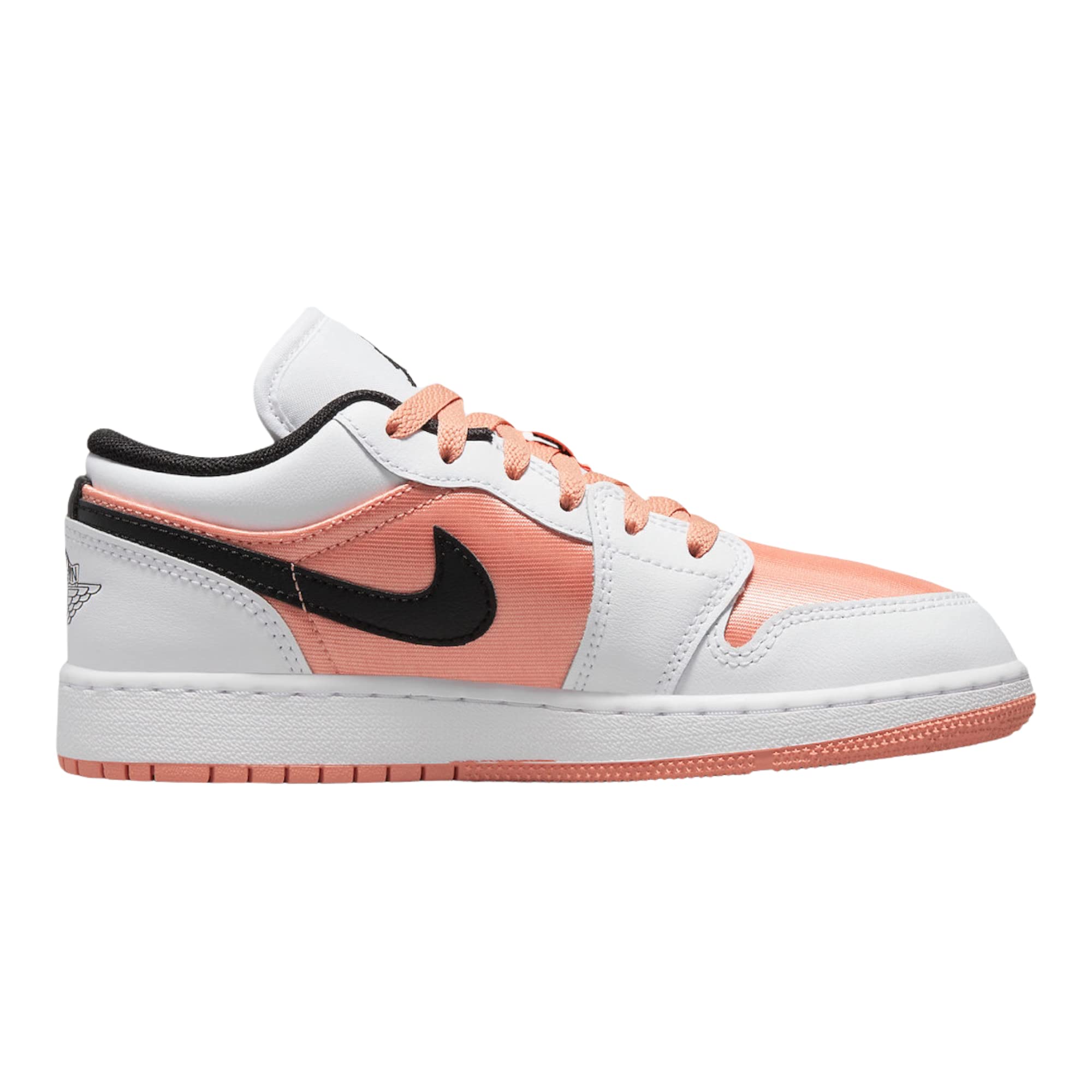Nike girls Jordan 1 Low GS Shoes, Lt Madder Root/Black-white, 5 Big Kid