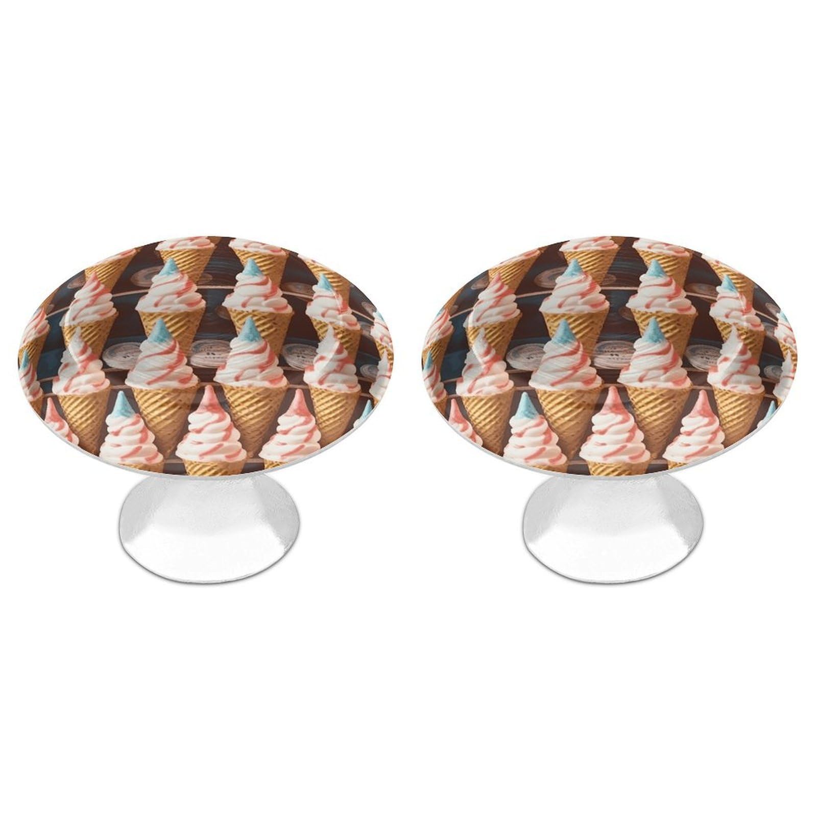 Btcowzrv Style Ice Cream Cones Fifties Time 2 Pack Cabinet Knobs Drawer Pulls