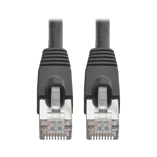 Miniatura 1 de Tripp Lite Cable de conexión STP blindado sin enganches Cat6a con certificación 10G, PoE, negro MM 1 pie 1 pie (N262-001-BK)