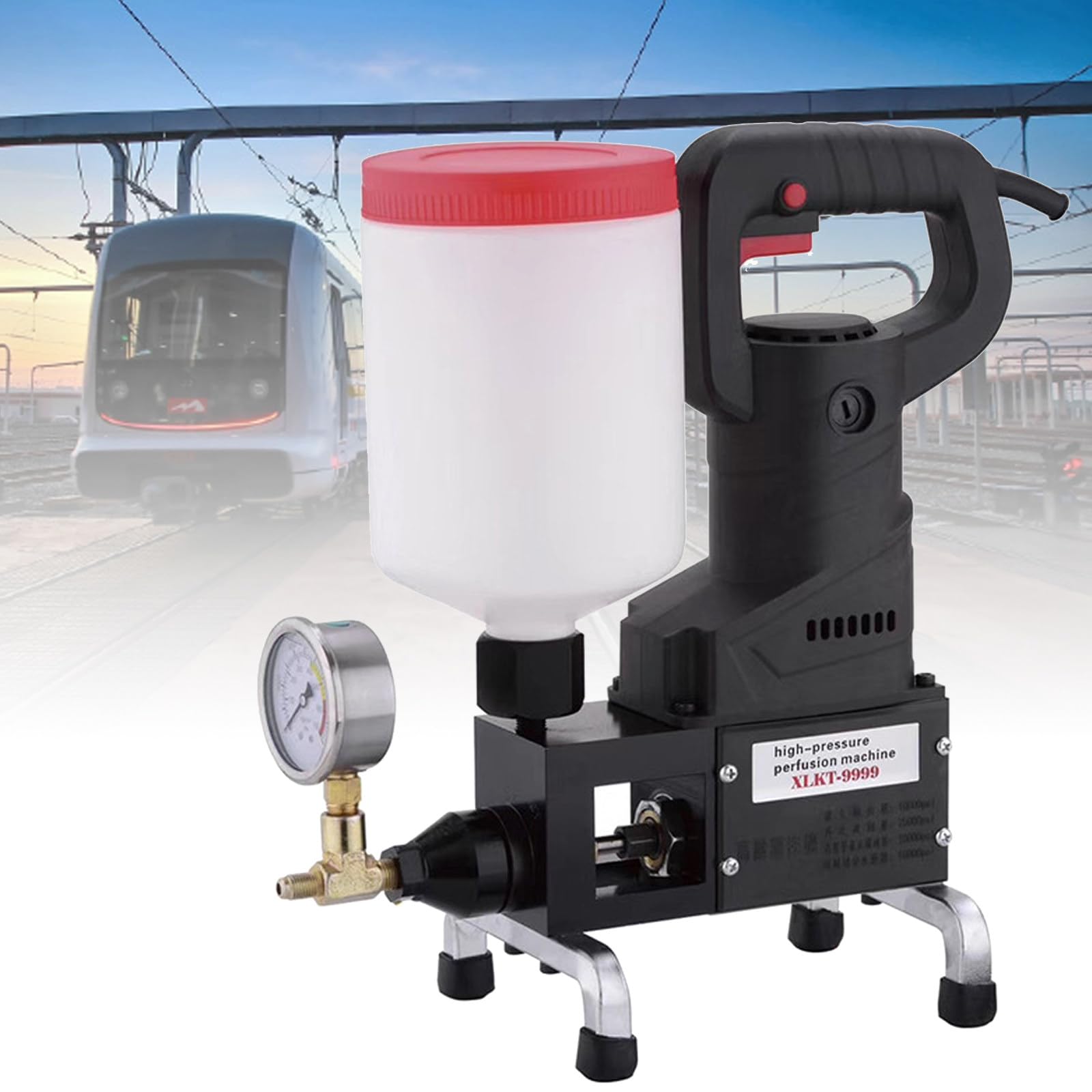 1100W hogedrukinjectiemachine, 2L elektrische injectiemachine voor mortel met manometers en gereedschapssets, lekverstoppingsmachine, voor het repareren van scheuren in beton en waterdichting 1100W hogedrukinjectiemachine, 2L elektrische injectiemachine voor mortel met manometers en gereedschapssets, lekverstoppingsmachine, voor het repareren van scheuren in beton en waterdichting