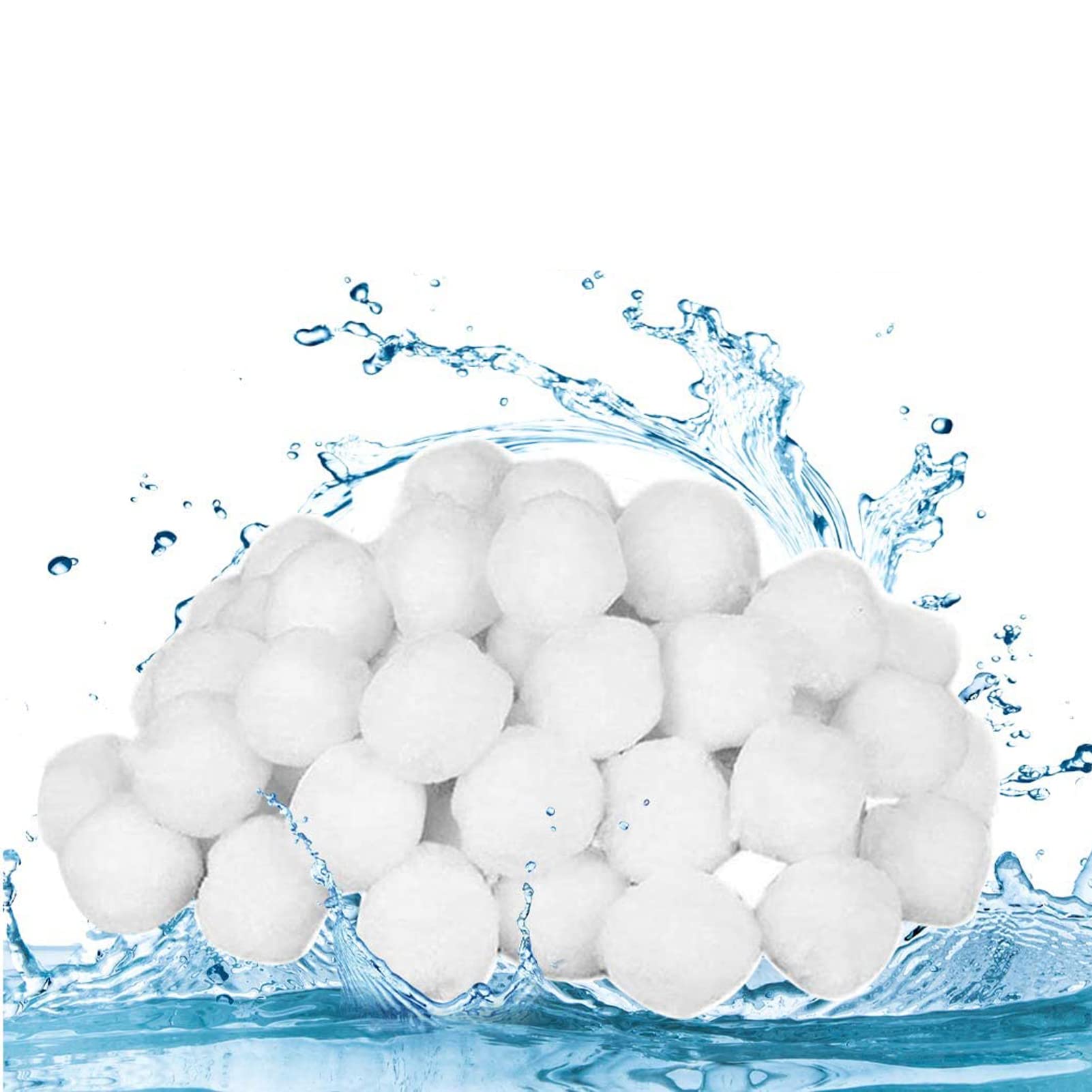Bolas Filtrantes Piscina 1200 g, Bolas de Filtro Piscina de Fibra de Poliéster 5 cm, Alternativa a la Arena Filtrante para Depuradoras de Arena, Filtro de Piscina Compatible y Mantenimiento