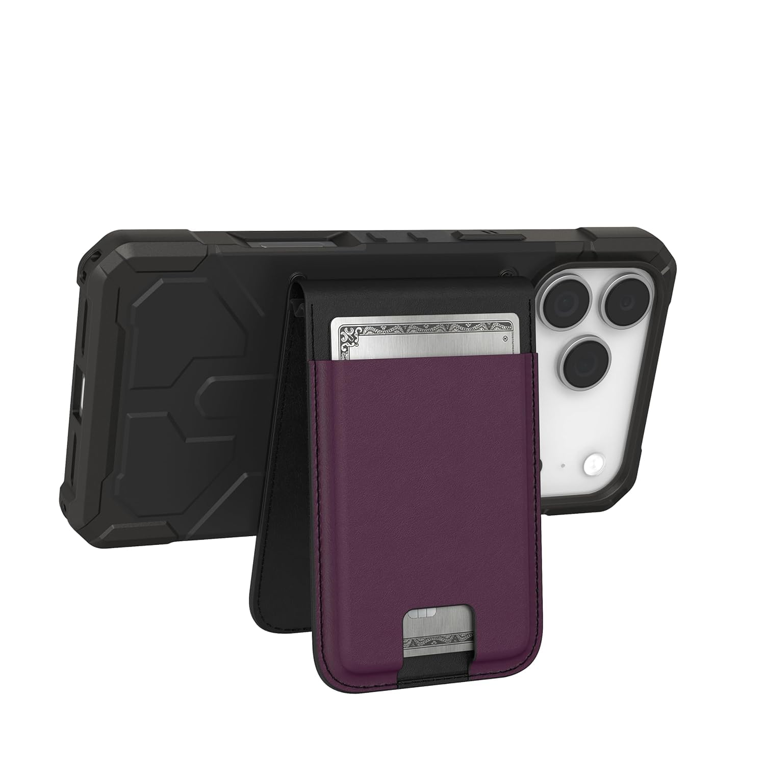 urban armor gear uag wallet - metropolis magnetic wallet compatible with mag-safe 6 cards holder with kickstand rfid blocking for iphone and galaxy phone, pu vegan leather - kevlar burnt orange