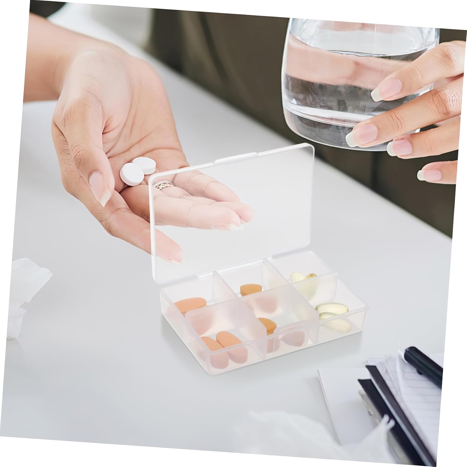 10pcs 6 Grid Plastic Jewelry Storage Boxes for Small Items