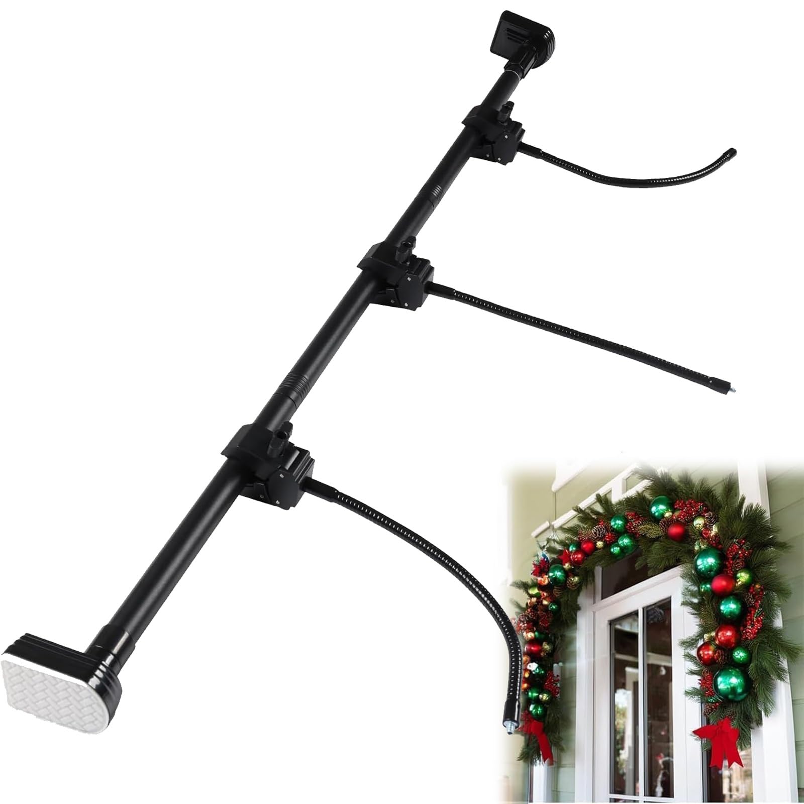 XNZJHPP Garland Hanger for Front Door Frame, Adjustable Fits 32"- 80" Doors, Heavy Duty Garland Holder, Christmas Halloween Decoration Holder for Wreaths, No Nails or Screws (80)