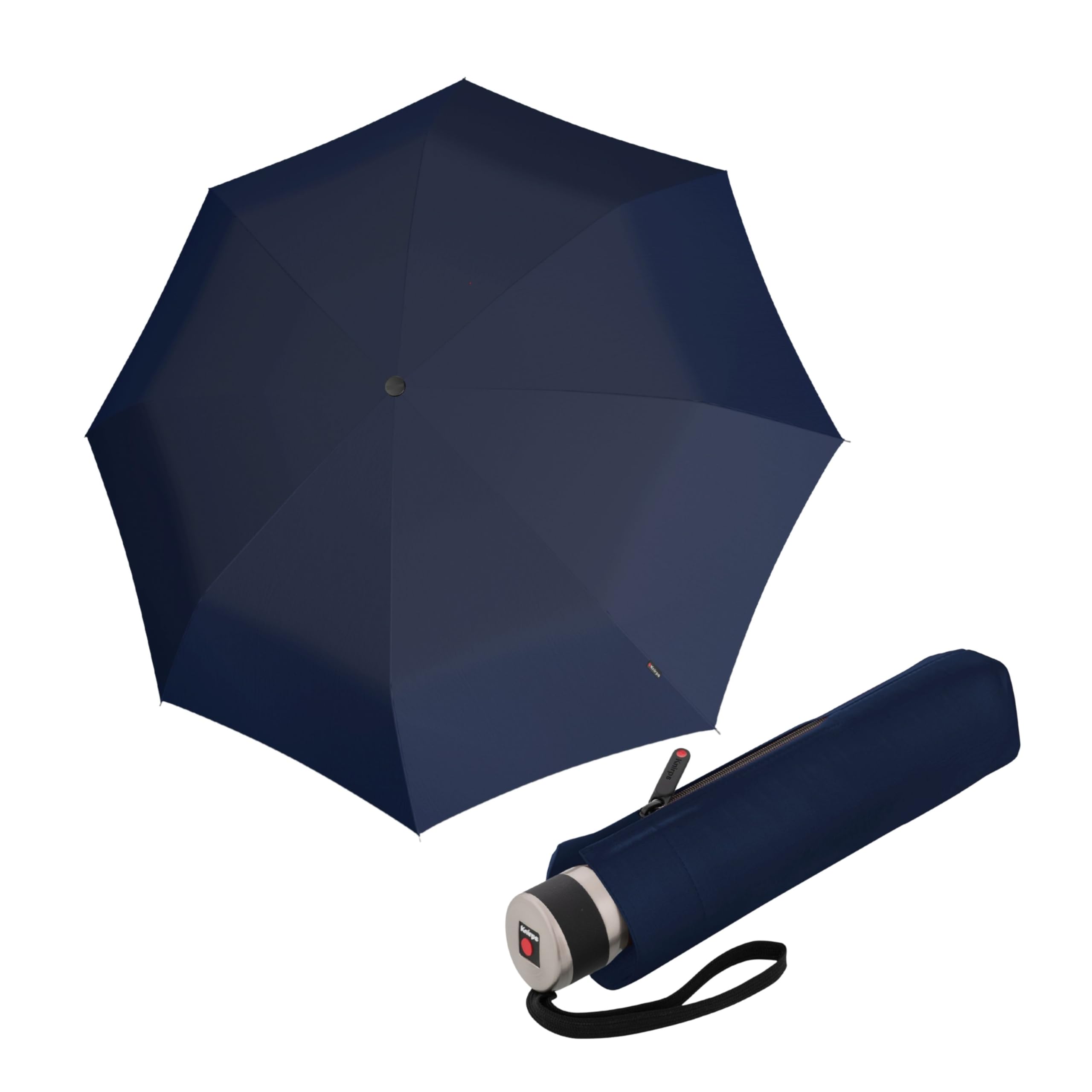 Knirps C.041 Manual Rain Umbrella, Vegan Leather Handle, Navy