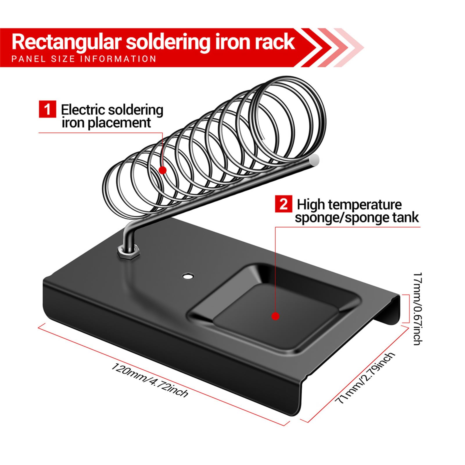 HOMOCONO Soldering Iron Stand – Sturdy Metal Base, Coil Spring Holder, Lightweight & Portable