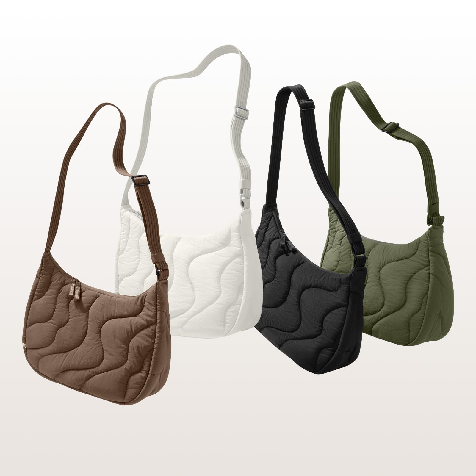 tomtoc 3,5L 9L Borsetta Tracolla Donna Piccola Sling Crossbody, Borsa Donna Puffer Trapuntata Nylon, Borsa Crescent Hobo Viaggio con Tracolla Regolabile e Tasche Interne Organizzate