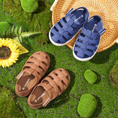 Image of Luffymomo Boys Girls Closed Toe Sandals Lightweight Beach Water Shoes Adjustable Summer Outdoor Sandal for Toddler /Little Kids