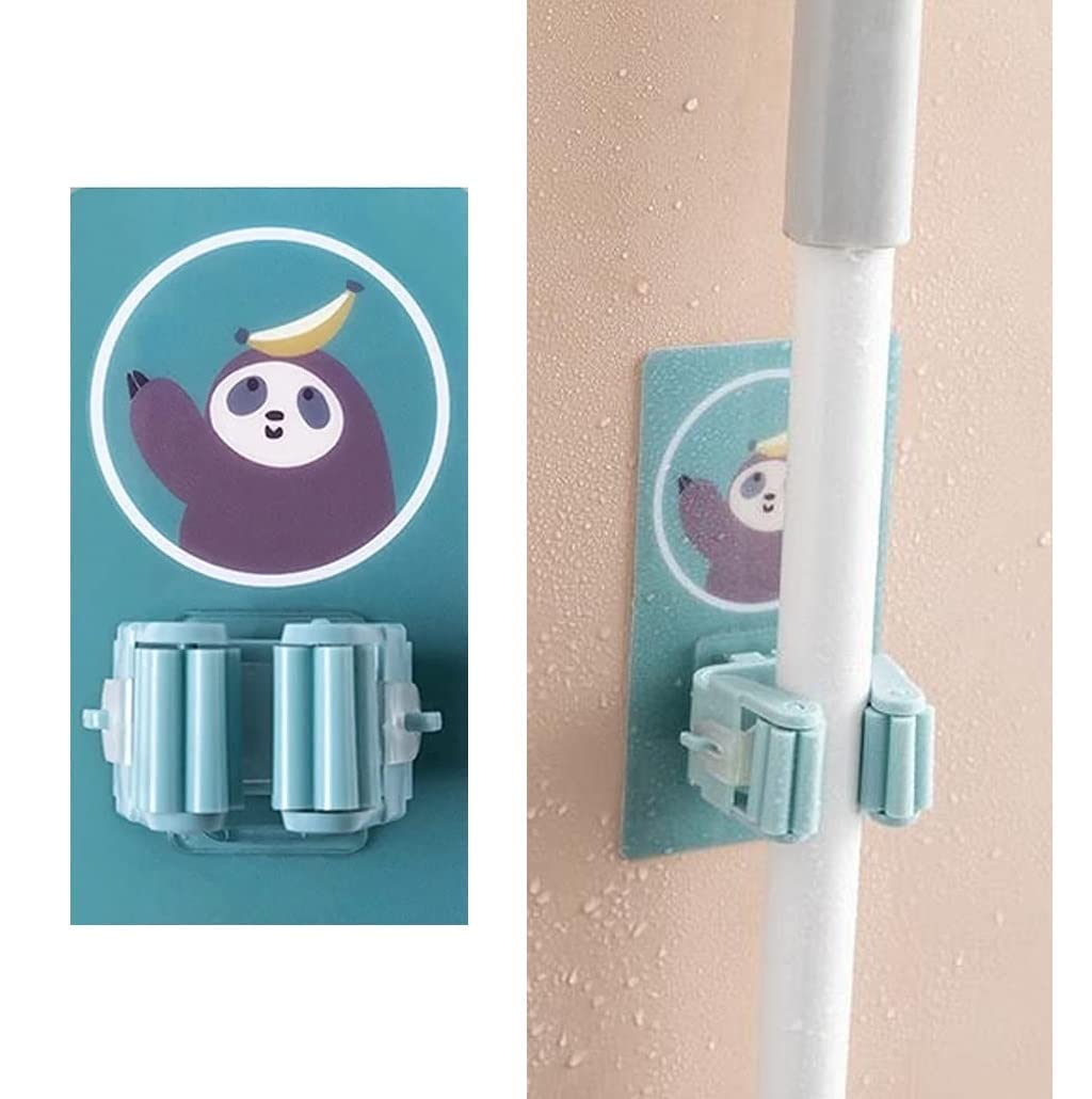 PARABRAHMA Wall Sticker Cartoon Design Broom Holder Wall Mounted Anti Slip Broom Organizer Wall Sticker Self Adhesive Broom Stick Holder Mop Stand for Kitchen Bathroom Home (Multicolor) (Set of 2) (B09T5WB24V) Amazon Price History, Amazon Price Tracker