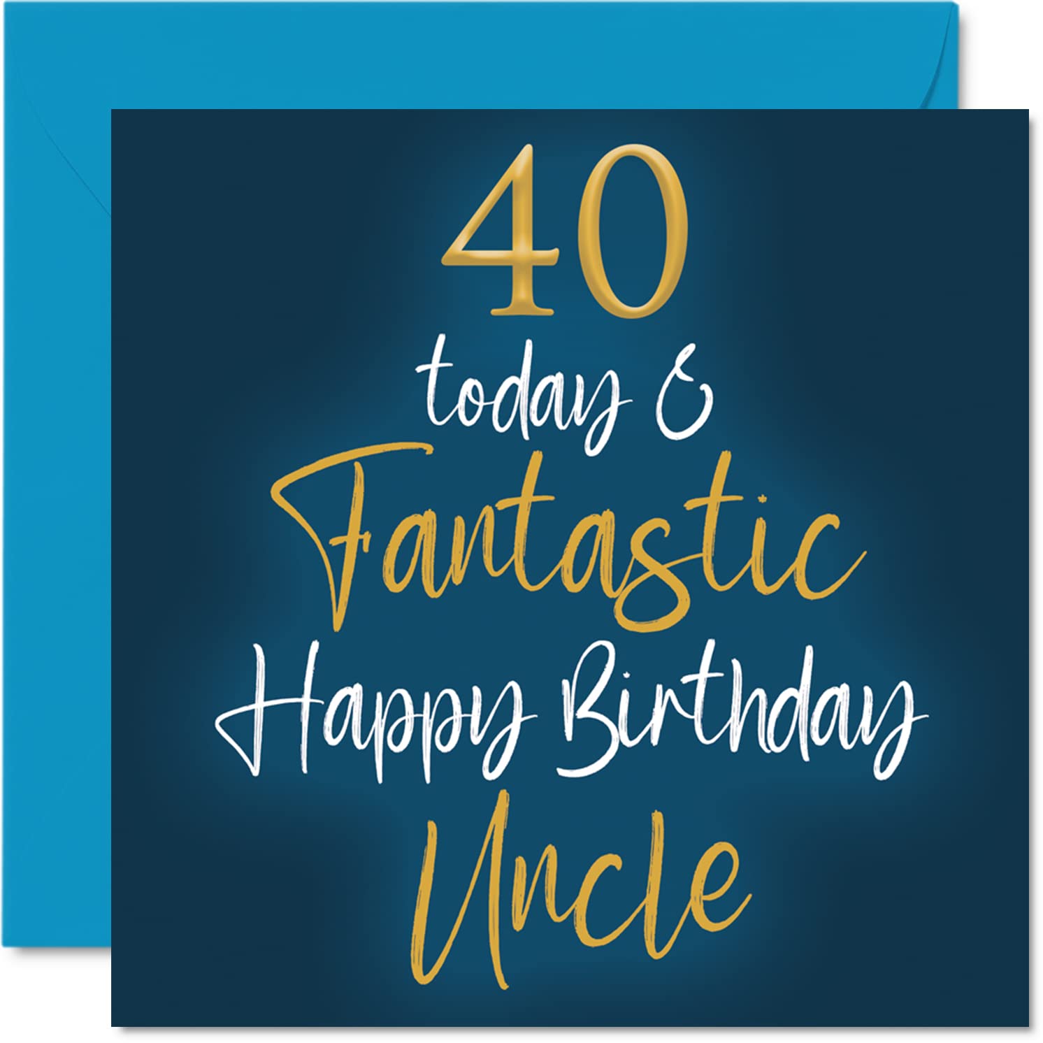 Fantastic 40th Birthday Cards for Uncle - 40 Today & Fantastic - Happy Birthday Card for Uncle from Niece Nephew, 145mm Greeting Cards Gift