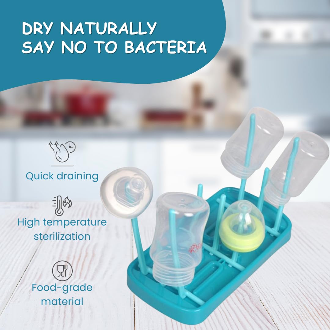 Adore Baby Bottle Drying Rack-Baby Bottle & Water Bottle Drying Rack, Bottle Holder & Baby Bottle Rack (Blue) 2