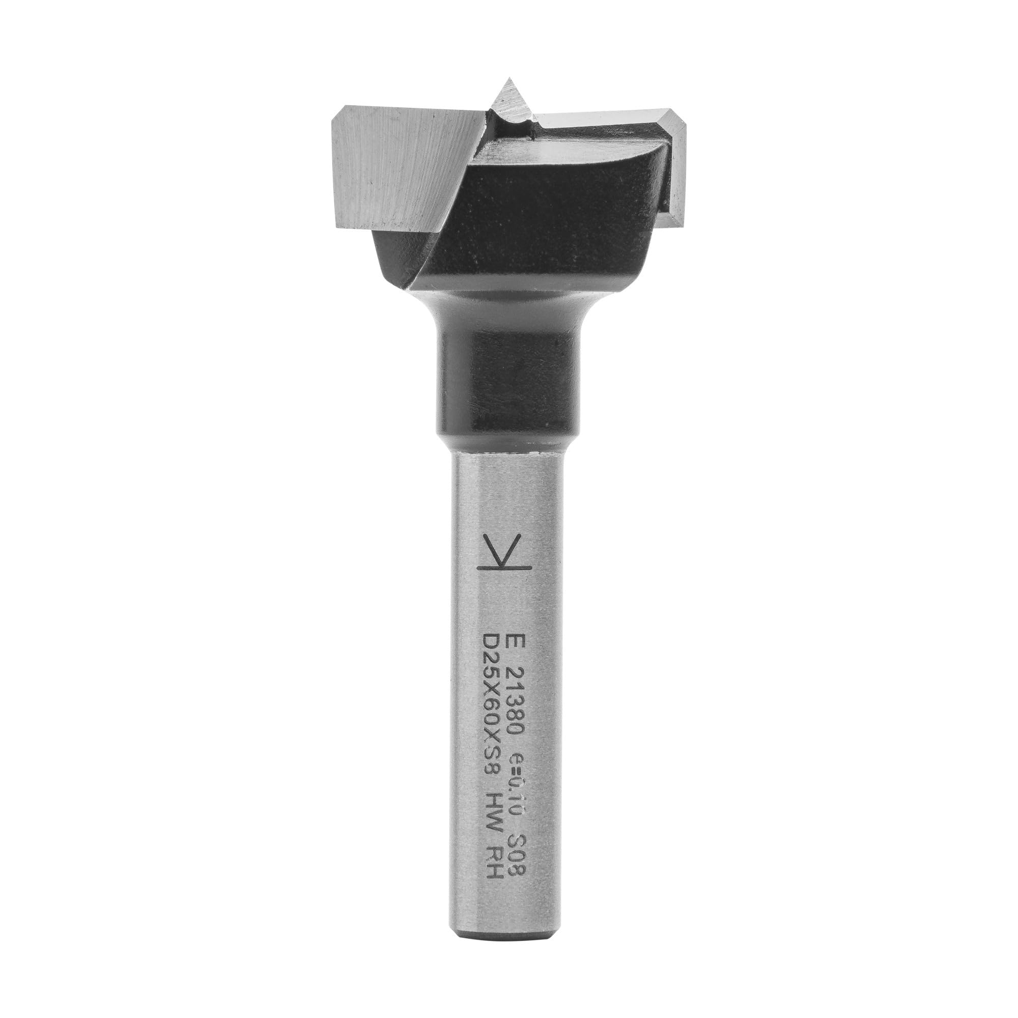 ENT 21380 Zylinderkopfbohrer speziell für die Oberfräse HW, Schaft (S) 8 mm, Durchmesser (D) 25 mm, L 60 mm