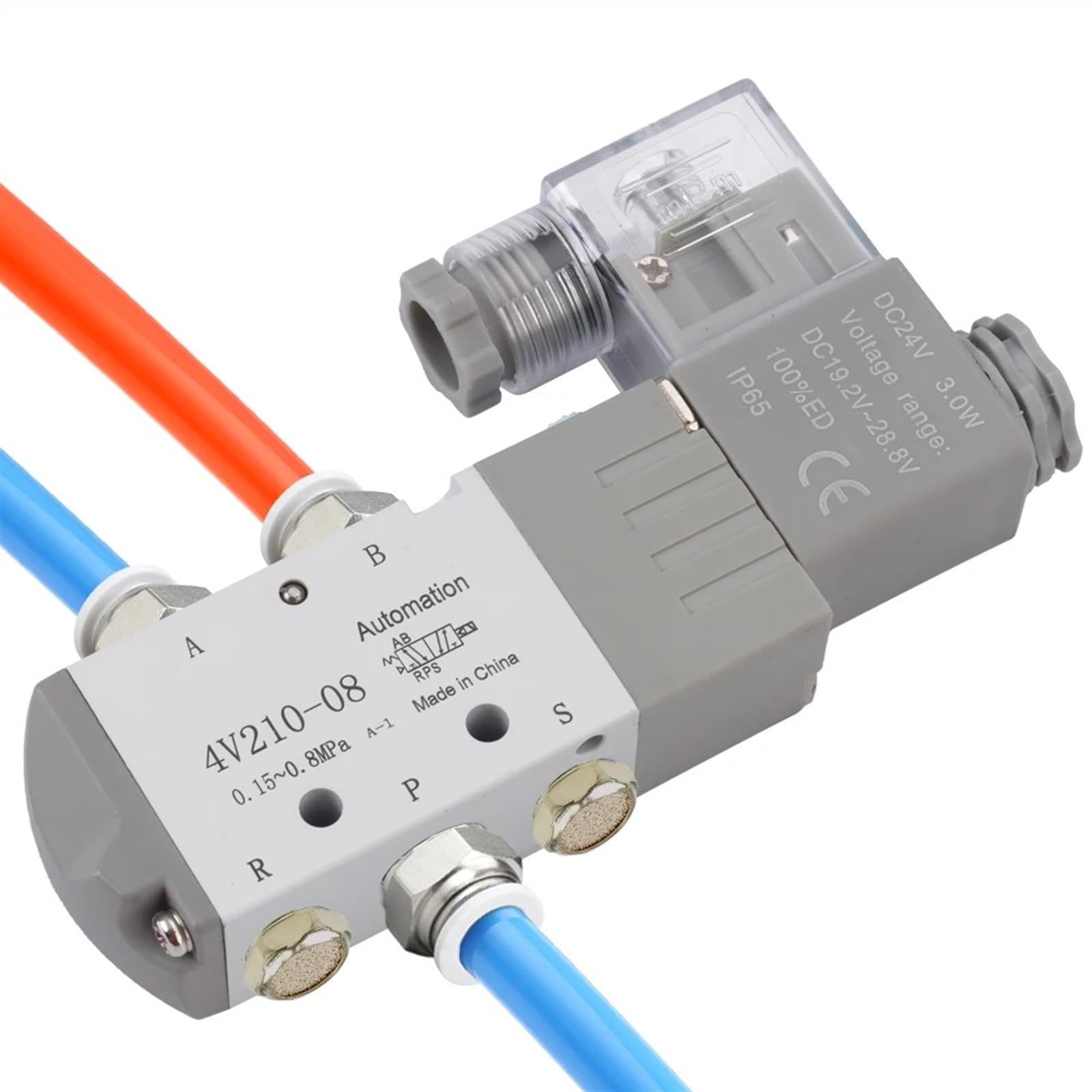 4V210-08 Zawór sterujący pneumatycznym elektromagnetycznym pneumatycznym przełącznik narzędzi pozycja 2-drożny 5 portów G1/4 4V21008 DC24V 24V AC220V (110V AC)