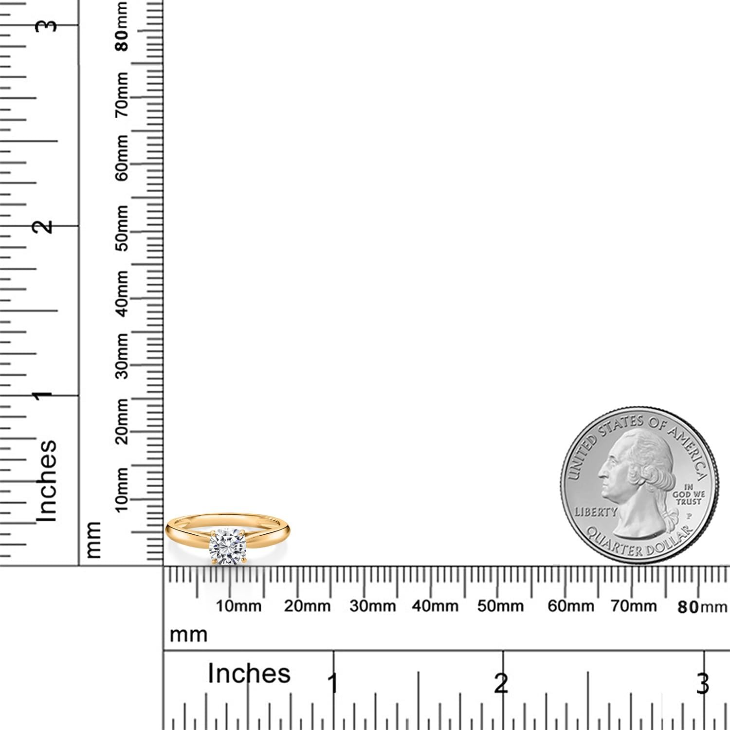 Gem Stone King 0.70 Ct 10K Yellow Gold 5MM Cushion Lab Grown Diamond Engagement Ring | Wedding Anniversary Promise Ring For Women | DEF Color | VVS-VS Clarity - Image 5