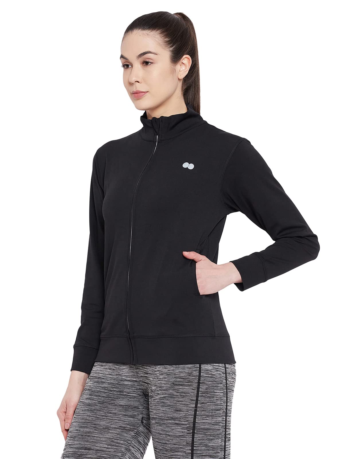Clovia Standard Length Women's Activewear Front Zipper Jacket (At0131P13_Black_Xxl) 1