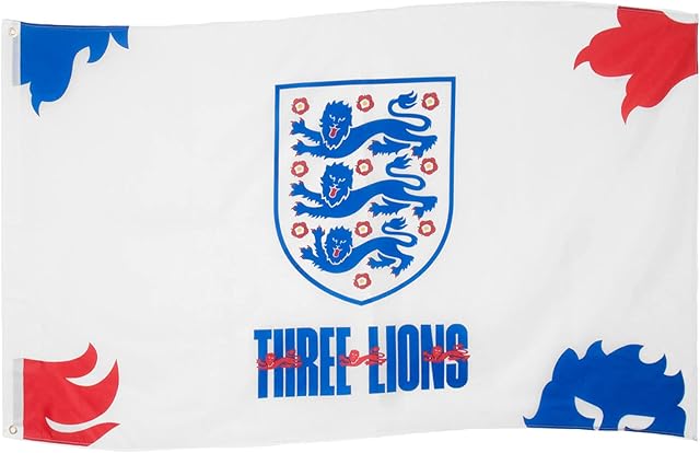 England FA Flag 5x3ft 3 Lions Crest OFFICIAL Football Gift