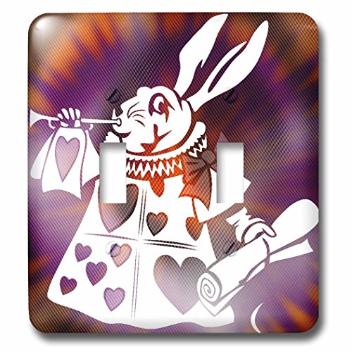 Interrupteur à baïonnette blanc 3dRose LSP_50554_2 Magical White Rabbit - 3