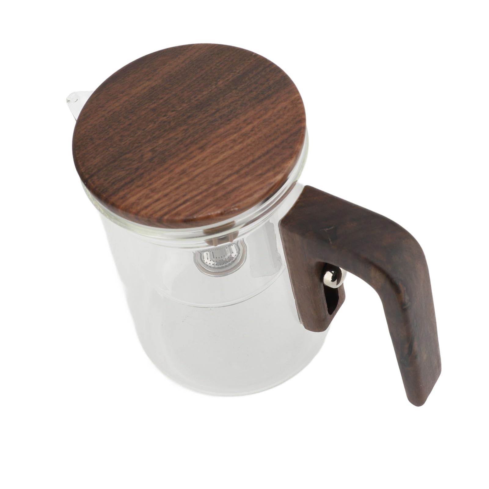Tetera di Vetro 600ml con Manico in Legno per, Teiera