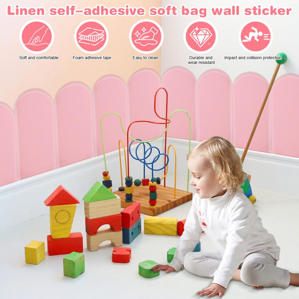 Lot de 4 Panneaux Murs 3D Rembourrés Anti-Collision, Polyuréthane Souple pour Chambre d’Enfant, Crèche et Chambre à Coucher - 3
