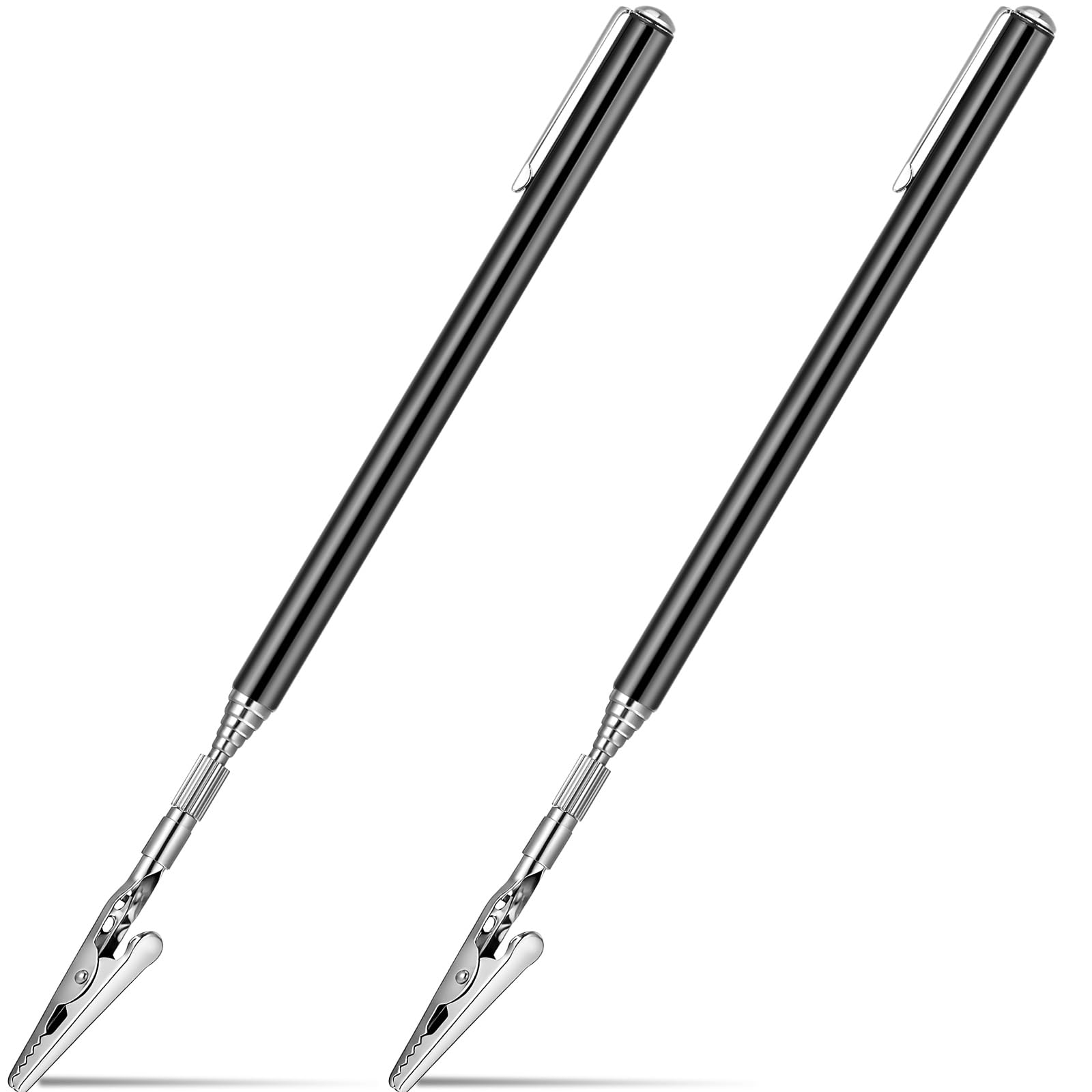 Mudder 2 Pcs Telescoping Clip Telescopic Metal Wire Clamp with Pen Bracelet Helper Tool Extendable for Mechanics Automobile Repair Jewelry Fix Range
