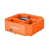 SMALLRIG Caricabatterie per Fotocamera a 4 Canali, con Ricarica Rapida da 60 W, Display LED, Caricabatteria Compatto per Fotocamera a 4 Canali Batteria per Sony NP-FZ100, Arancione – 4839