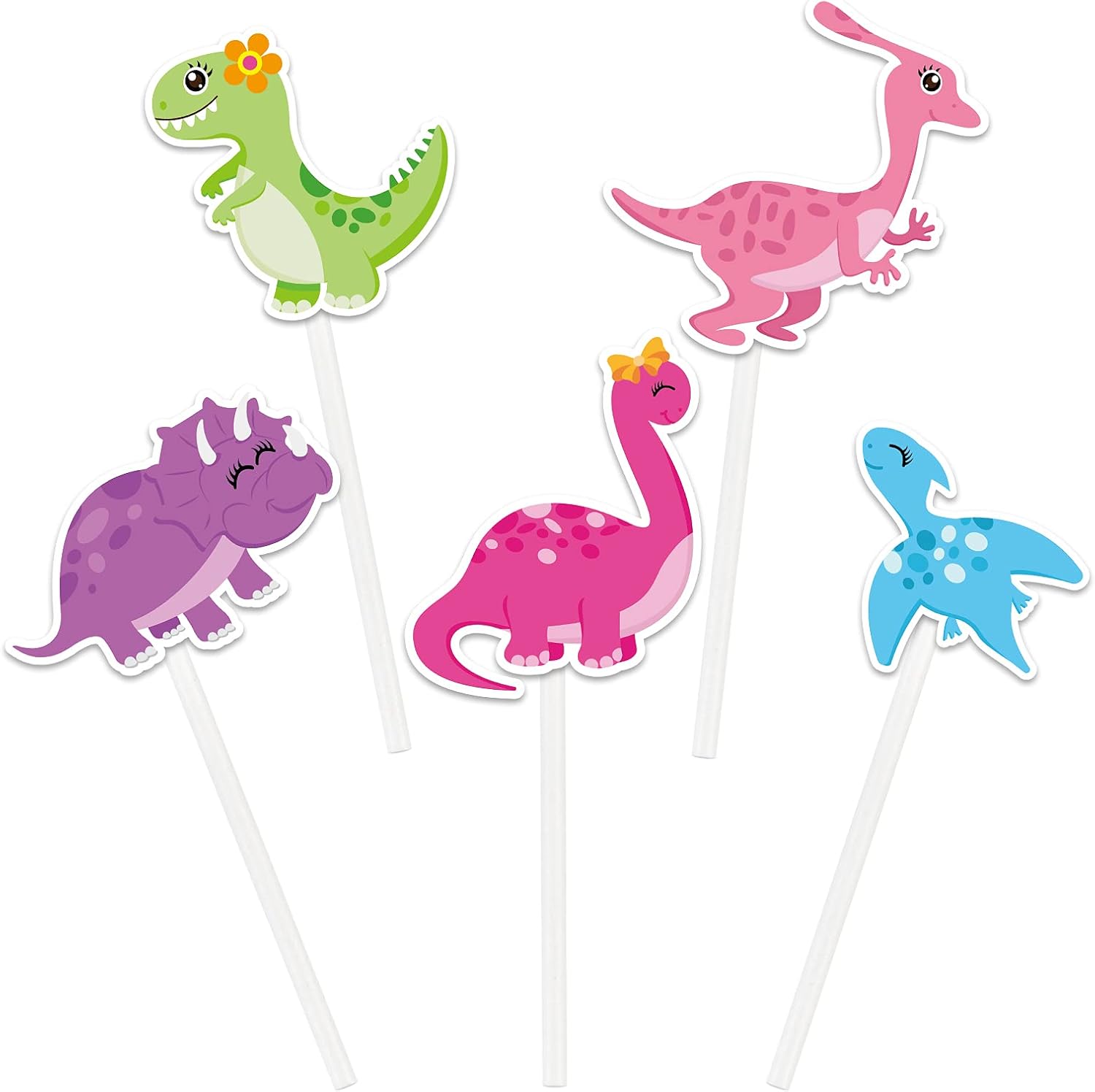 WERNNSAI Dinosaur Party Cupcake Topper 35PCS Dino Birthday Party