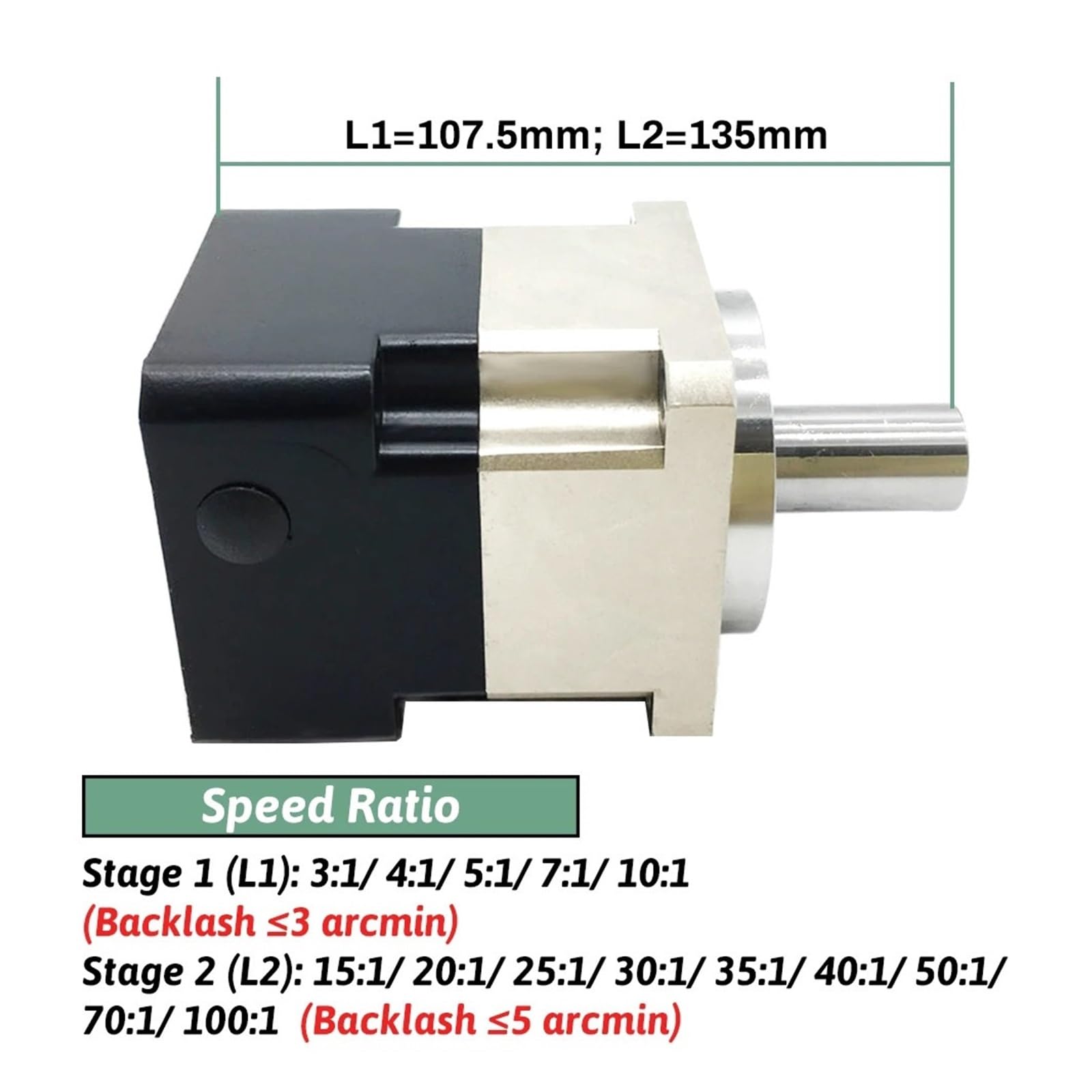 Stirnradgetriebe 200W-600W for NEMA23-Schrittmotor(Ratio 15 to 1,8 Input For Step)