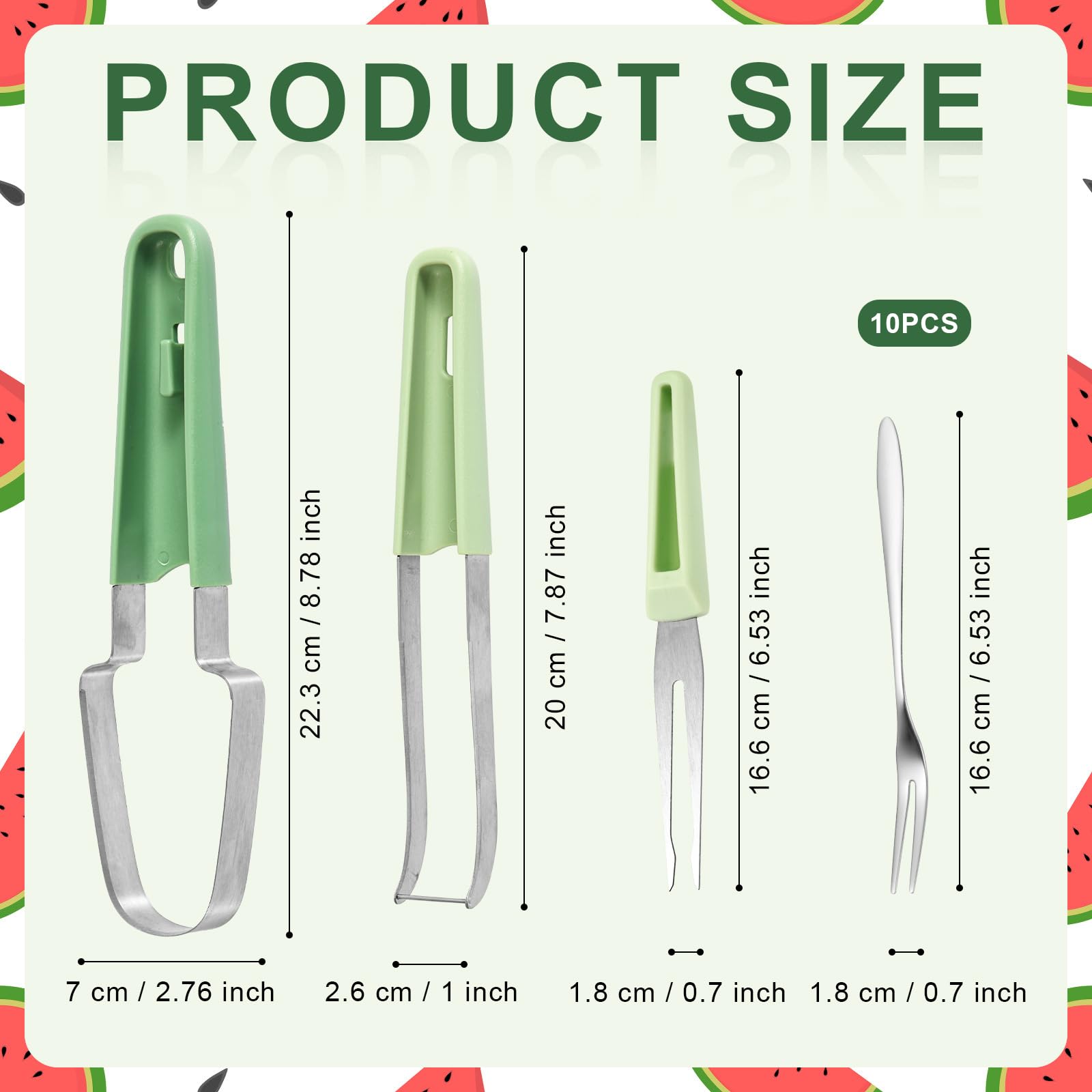 Cortador De Sandía 3 En 1, Herramienta Rebanadora, Tenedor De Melón De Agua De Acero Inoxidable, Cuchillo De Paleta, Cortador De Fruta, Gadgets De Cocina - AliExprs