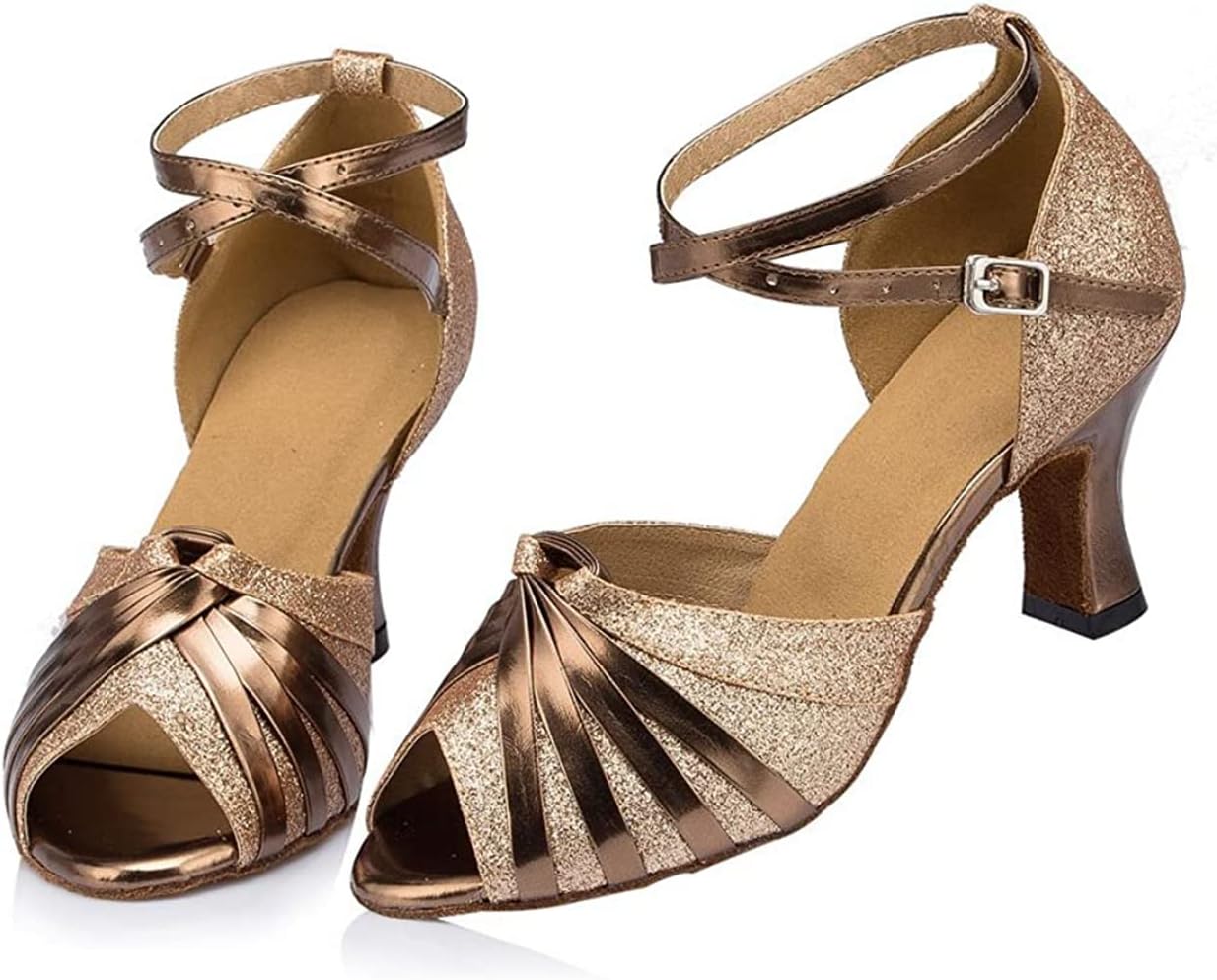 Women's Suede Sole Party Wedding Shoes Sandals Practice Ballroom Dance Shoes