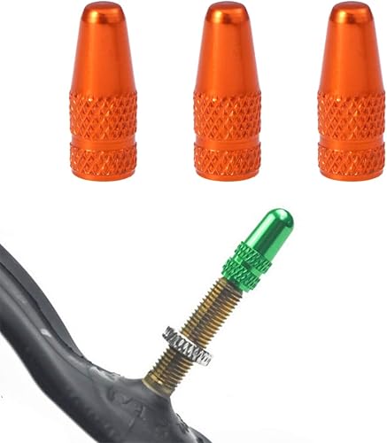 Miniatura 2 de NOLITOY Paquete de 6 tapas de válvula Presta de bicicleta, tapas de válvula de neumático de bicicleta de aleación de aluminio, cubiertas de aire