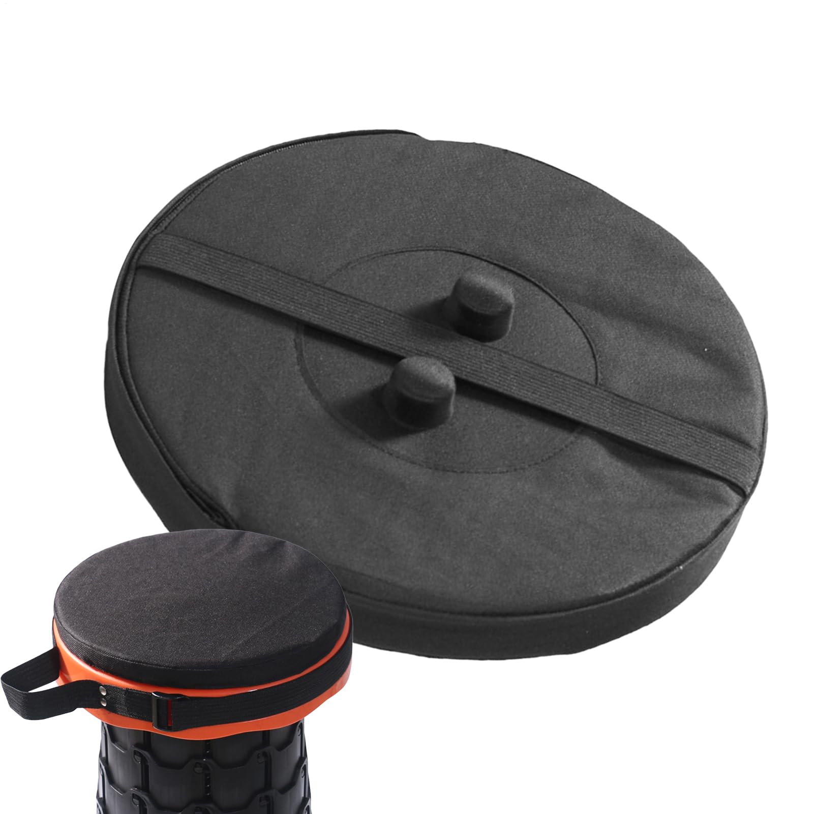 Rrlihjgu Portable Folding Stool Cushion With Telescopic Feature, Round 25x25cm Water-Resistant Seat Pad, Ideal For Camping Trips, Fishing Excursions And Temporary Seating Solutions
