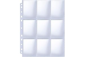 HERKKA Trading Card Binder Sleeves - 9 Pocket Album Pages for 3-Ring Binders