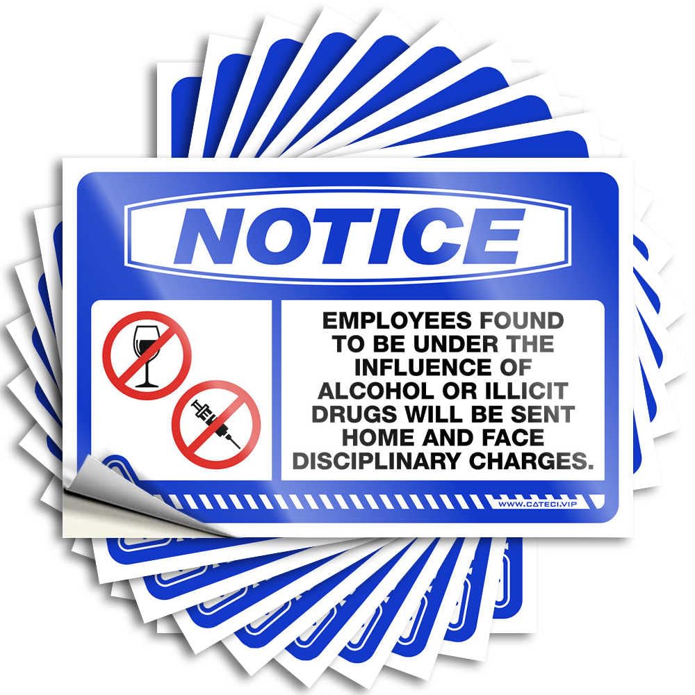 Bumper Tiki Durable Vinyl - Notice Employees Found to Be Under The Influence of Alcohol Or Illicit Drugs Water for Long Use(6X9CM)