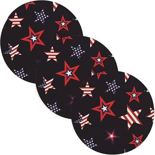 3 Pcs Pot Holders Trivets Set American Stars for Hot Pots and Pans 15in Cotton Thread Weave Absorb Water Potholders for Hot Pot Home Necessities