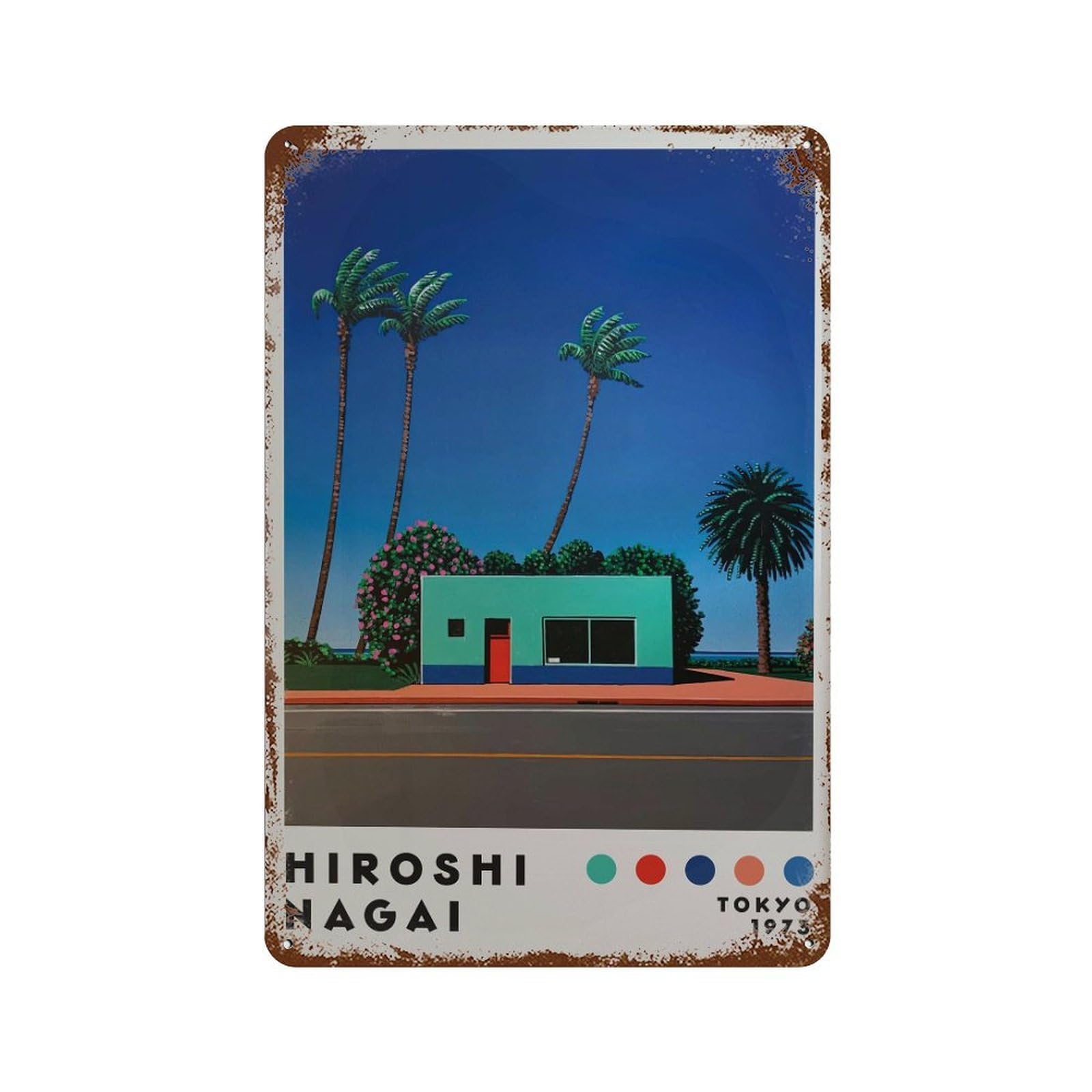 xiaoxiaoshen Hiroshi Nagai Minimalist Vaporwave Home Decor. Japanese Modern City Pop Wall Decor Art Metal Tin Poster Modern Home Decor Art Home Bar Shop Decorations Vintage Sign 30x20cm