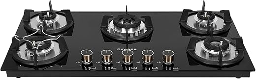 Faber Hob 5 Burner | Auto-Ignition | Spillage Proof | HOB SUPERIA HT905 BR AI N |Metal Knobs | Pan Support | Black Glass Finish |5 Yr Warranty on…