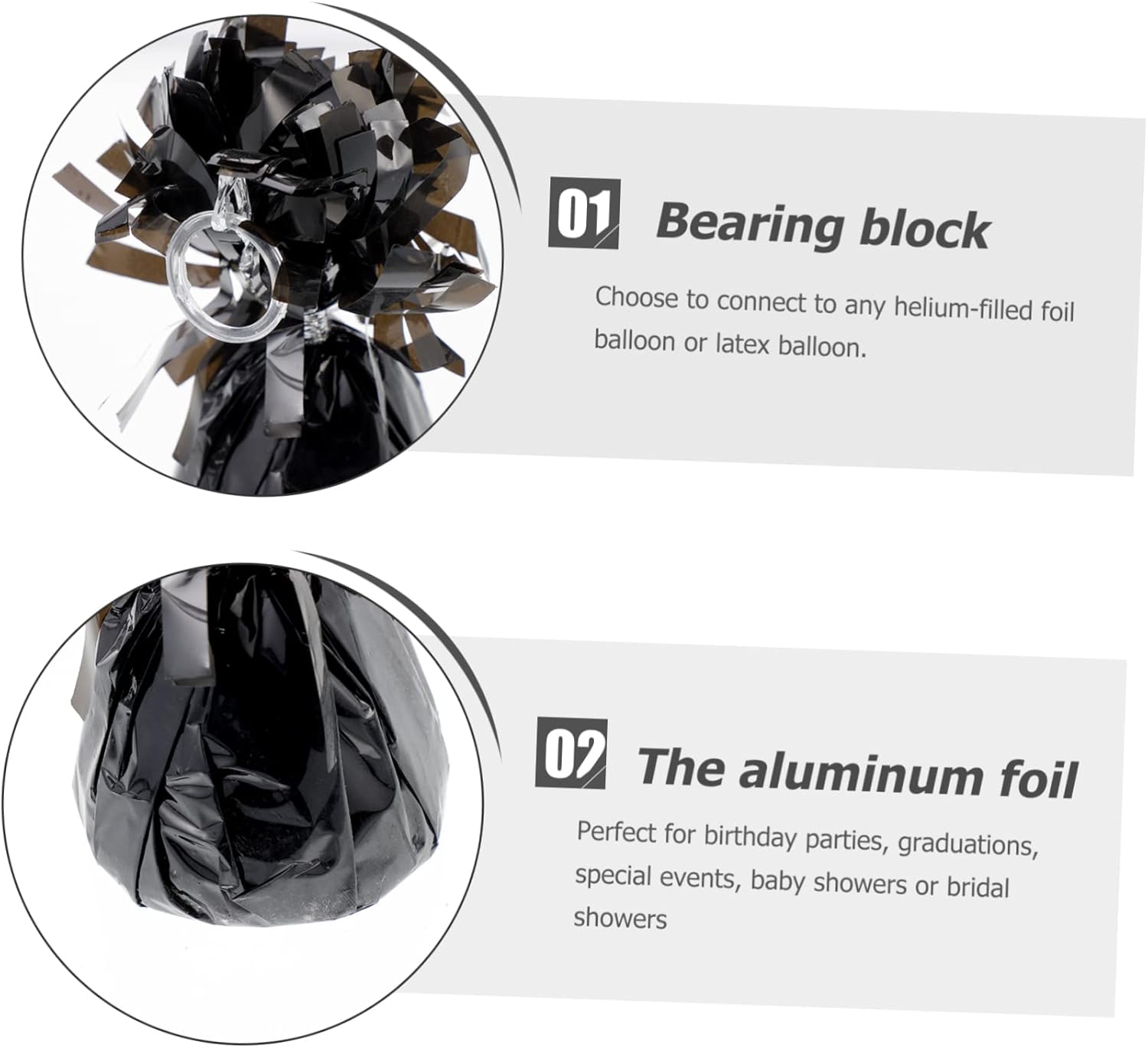 VICASKY 12pcs Aluminum Foil Balloon Weight Blocks Party Decorations for Birthdays Weddings and Celebrations Essential for Holding Helium Balloons Place