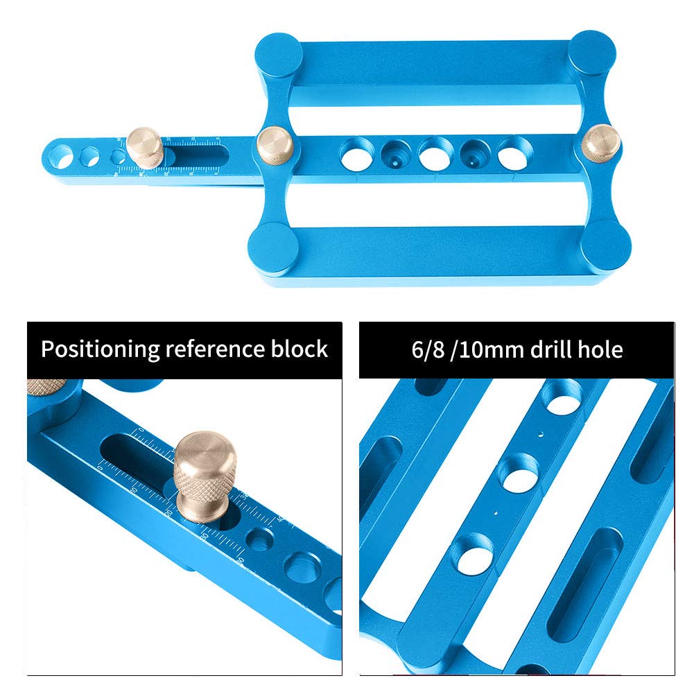 Kit di dima di centraggio professionale Adfaga con 9 boccole di trapano, posizionatore di precisione per fori nella lavorazione del legno per la realizzazione di mobili e pr