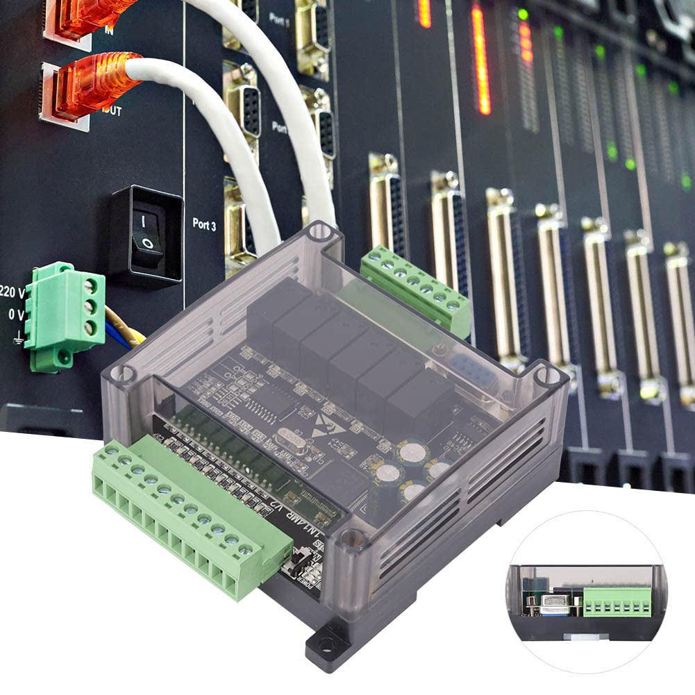 Carte de contrôleur logique programmable Baxnore, module de contrôleur de relais anti-interférence, carte PLC avec câble de port série pour l'automatisation industrielle