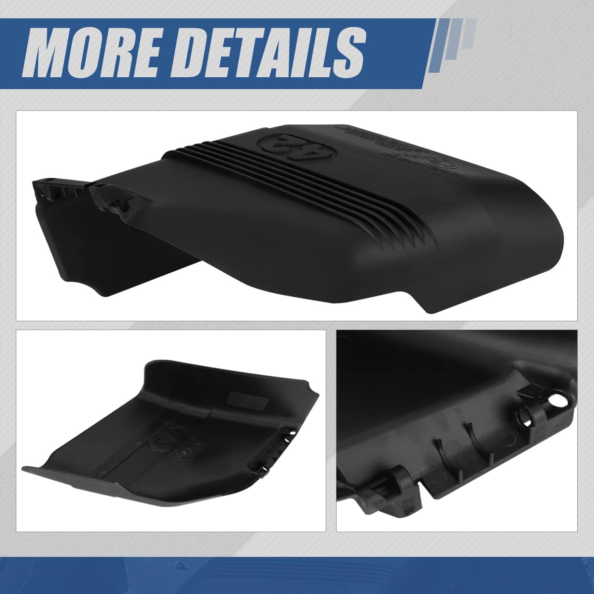 Auto Dynasty 42 Inches Right Grass Deflector Shield with Spring and Pivot Rod Compatible with Riding Mowers/Lawn Tractors - Matte Black