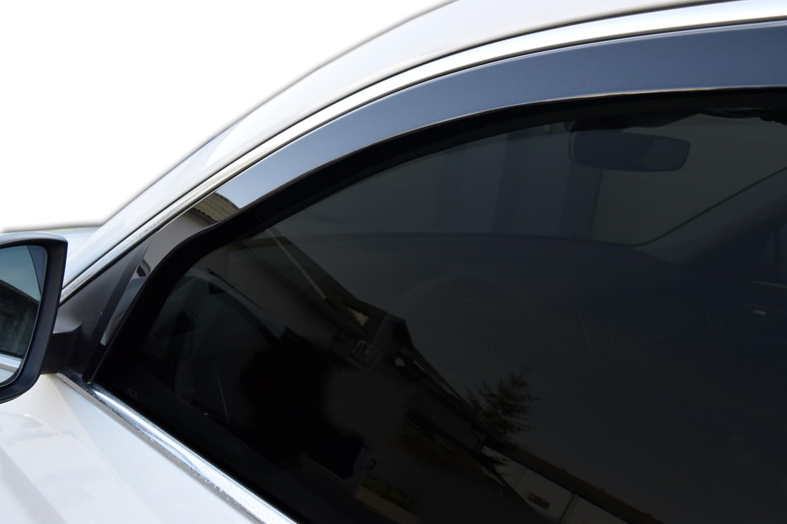 J&J AUTOMOTIVE GP Windabweiser passend für Skoda Kodiaq 2016-2023 4tlg, Vorne und Hinten Regenabweiser Passform Getönt Schwarz