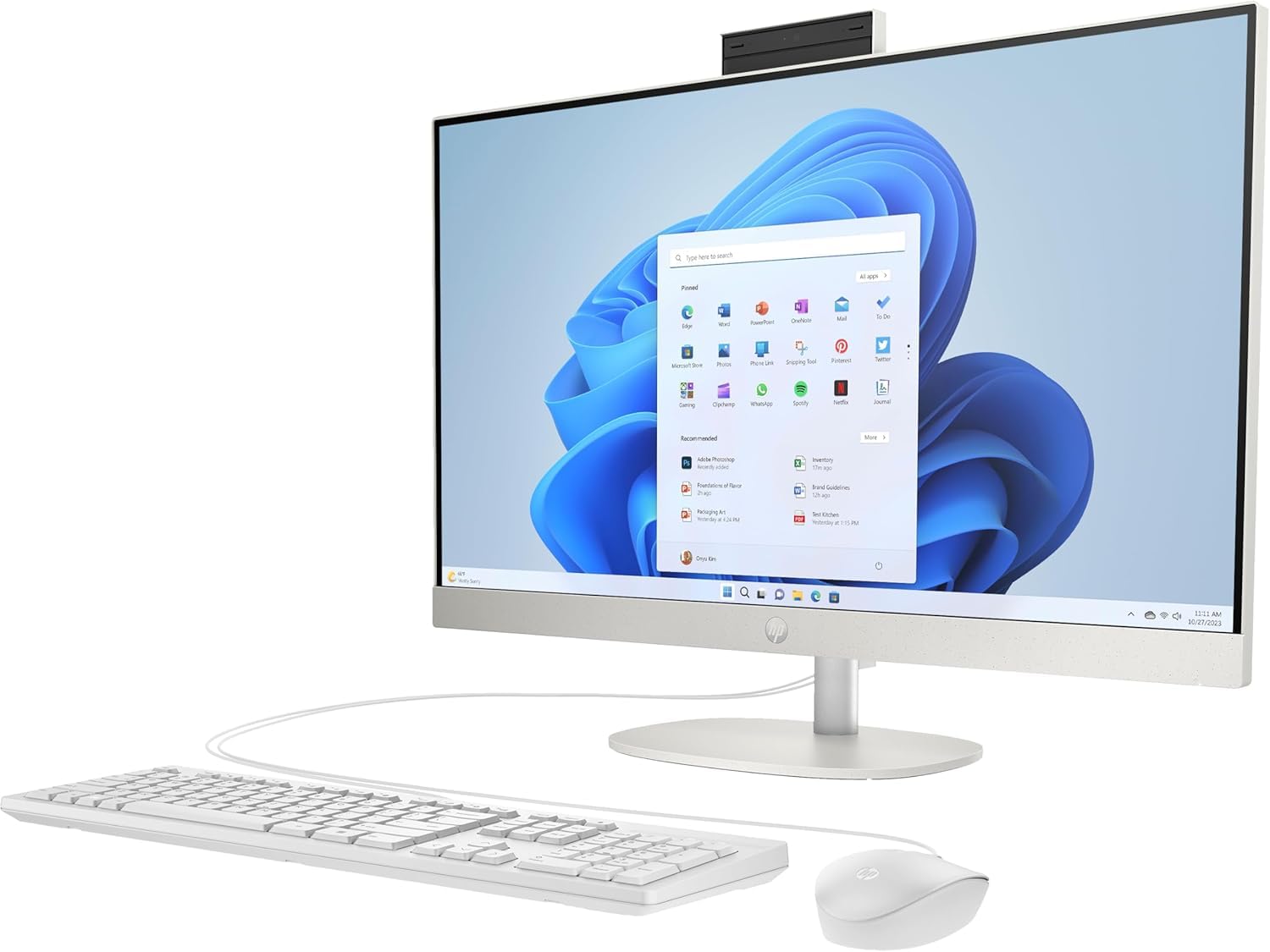 HP All-in-One PC | 23,8" FHD-Display | Intel Core i5-1335U | 16 GB DDR4 RAM | 512 GB SSD | Intel Iris Xe-Grafikkarte | Windows 11 Home | Weiß