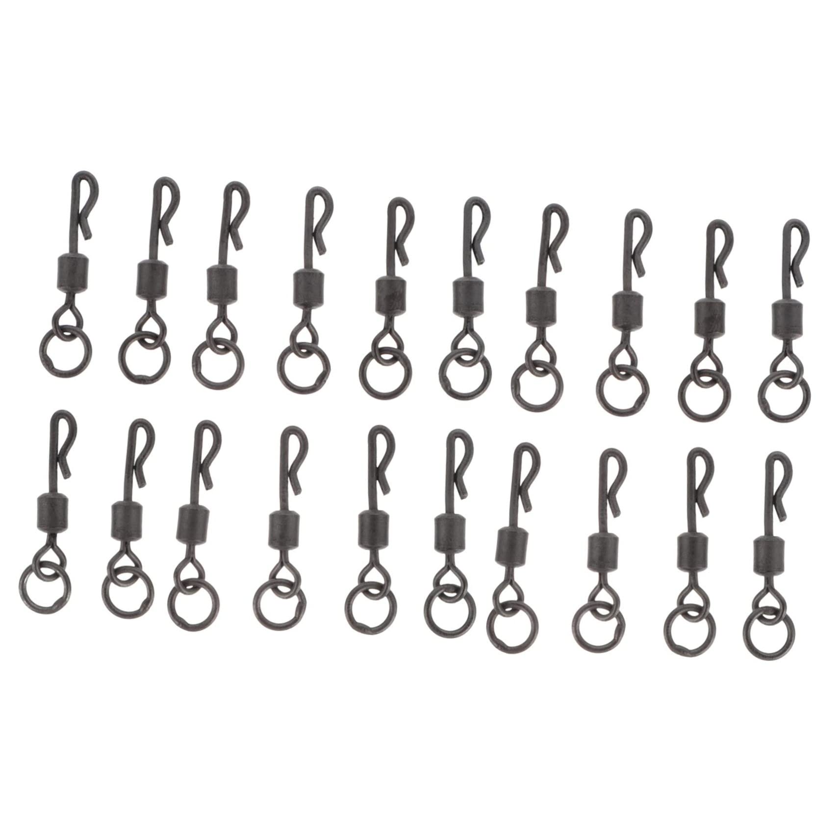 Mipcase 20pcs Fishing Swivel Connectors Solid Ring Barrel Fishing Rolling Swivel High Strength Multi-Purpose Fishing Hook Connect