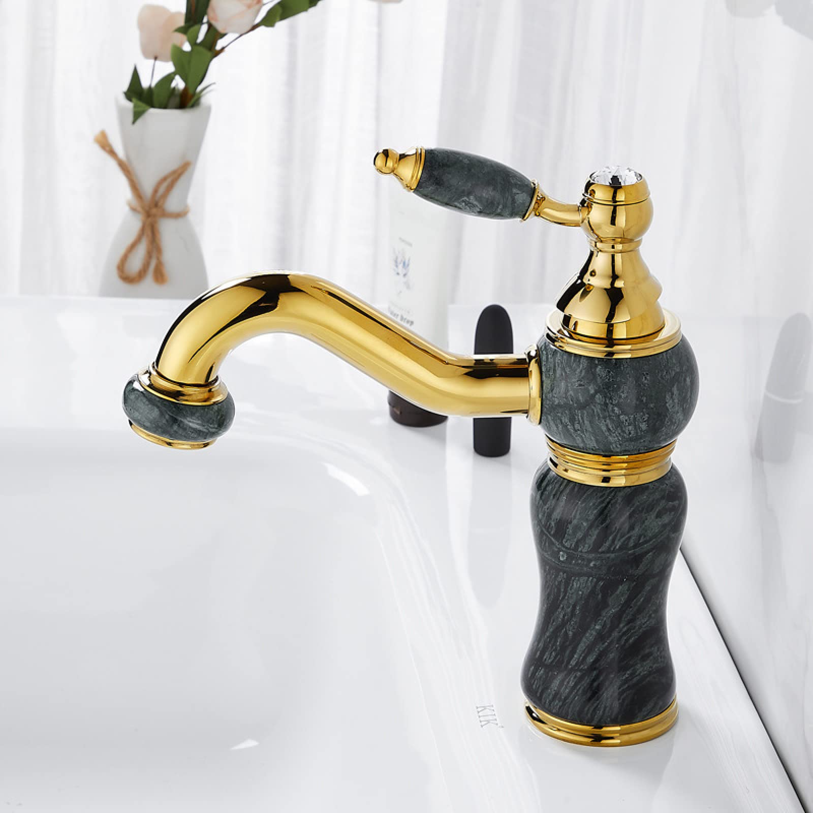 Bathroom Bronze, Marble, Jade, Vintage Faucet