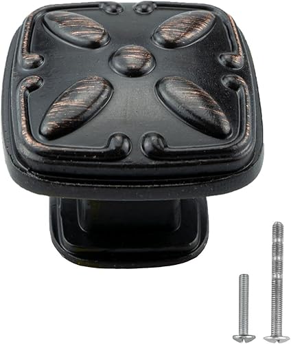 Miniatura 9 de Modket Titus Series - Tirador clásico sólido para armario de cocina, perilla de 1-18 pulgadas, níquel cepillado, paquete de 10 unidades