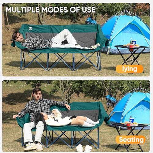 Silla Plegable Northroad para Camping 3 Personas, Capacidad 900 lbs, Exterior, con Porta Vasos y Porta Copas miniatura 5